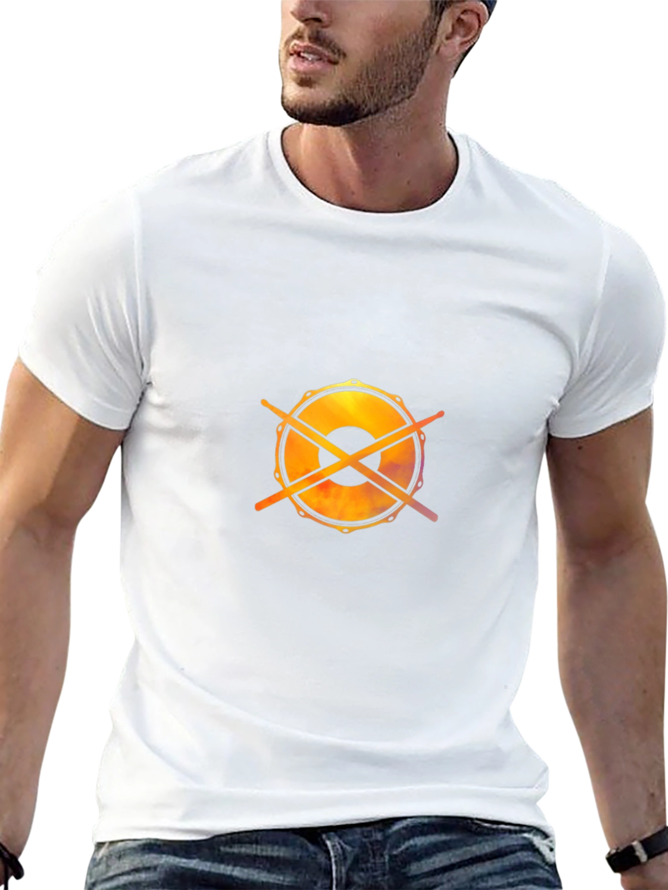 Drum Kit Graphic Tee - Musicians Black Cotton T-Shirt