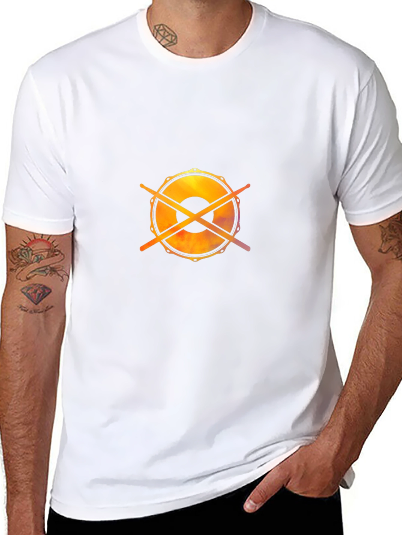 Drum Kit Graphic Tee - Musicians Black Cotton T-Shirt