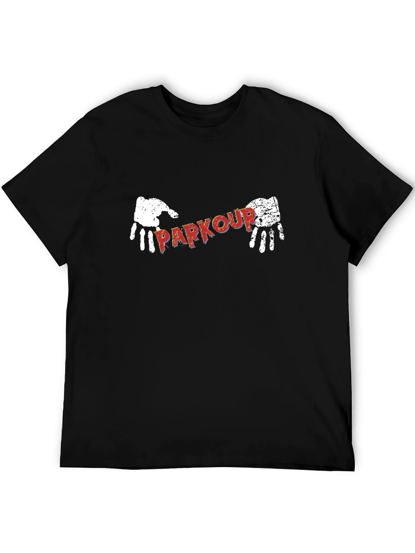 Parkour Graphic Print Black T-Shirt