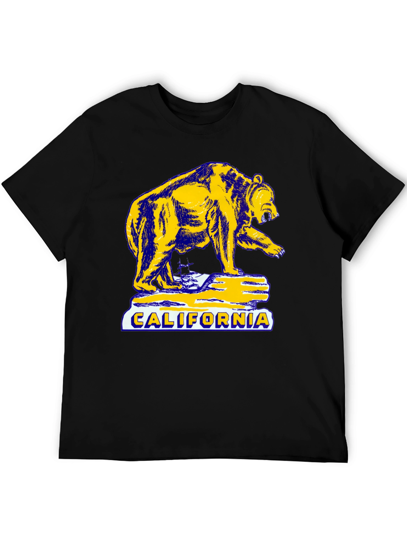 California Bear Graphic T-Shirt - Black