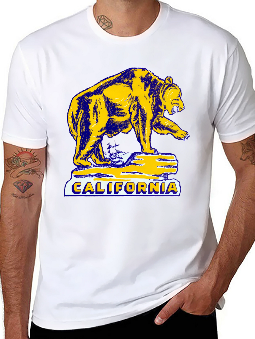 California Bear Graphic T-Shirt - Black