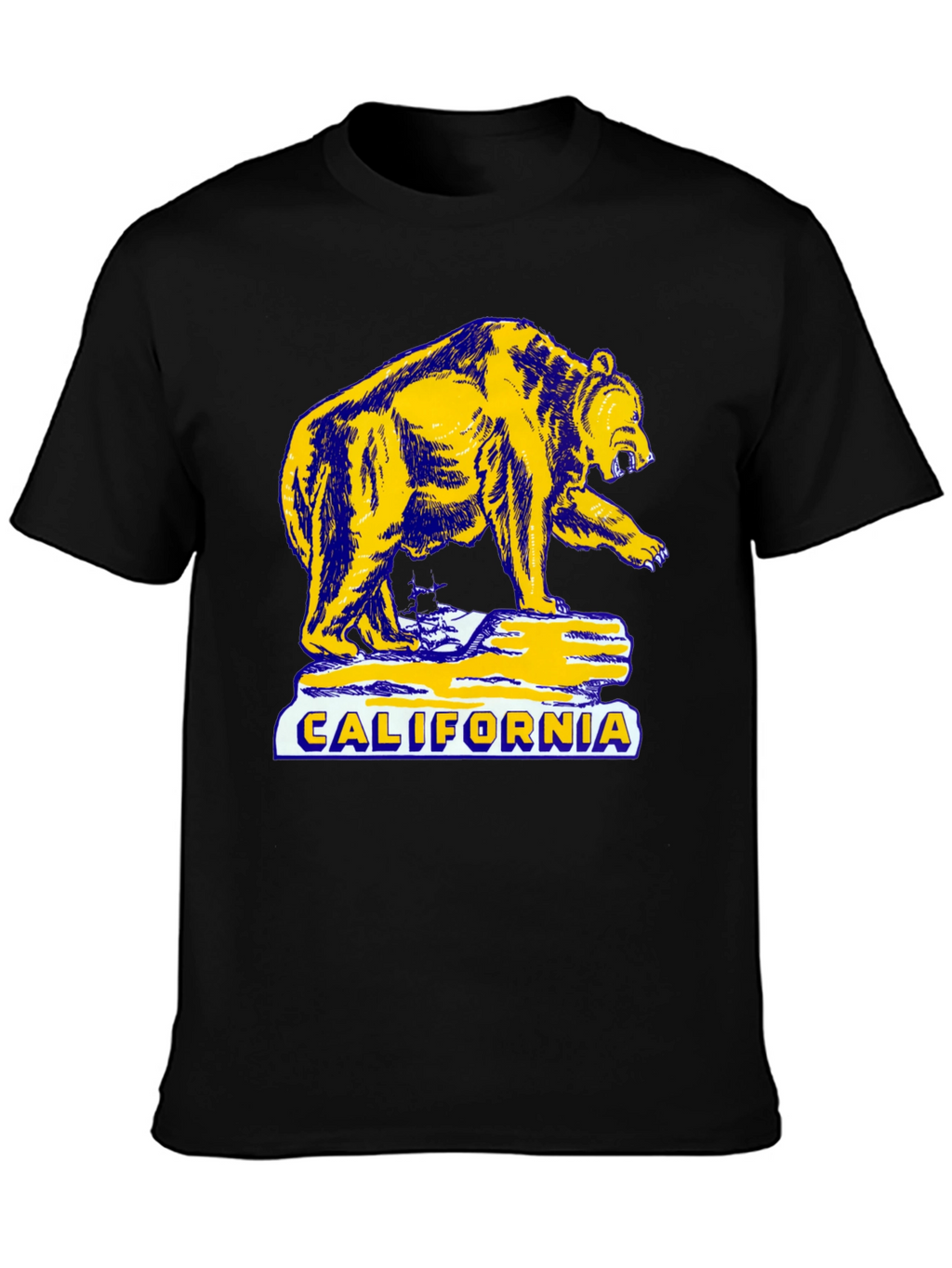 California Bear Graphic T-Shirt - Black