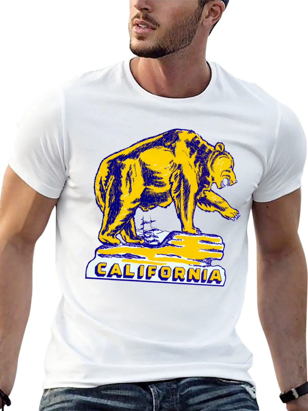California Bear Graphic T-Shirt - Black