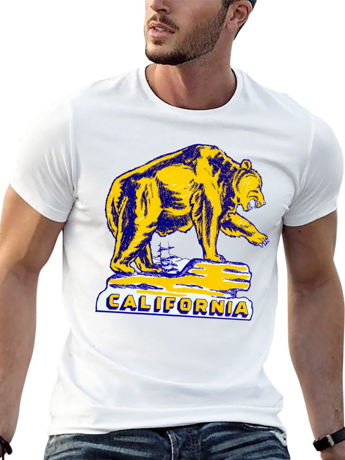 California Bear Graphic T-Shirt - Black