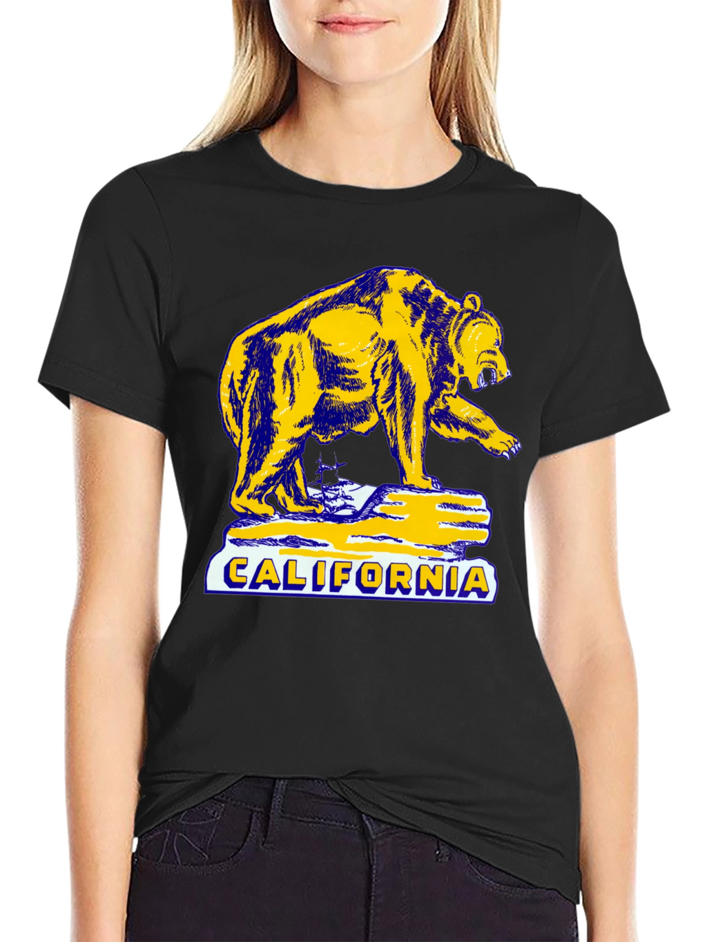 California Bear Graphic T-Shirt - Black