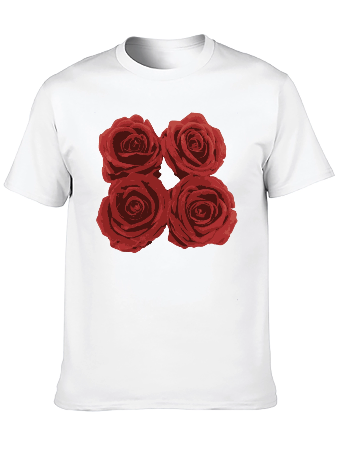 Floral Rose T-Shirt - Classic Black Cotton Tee