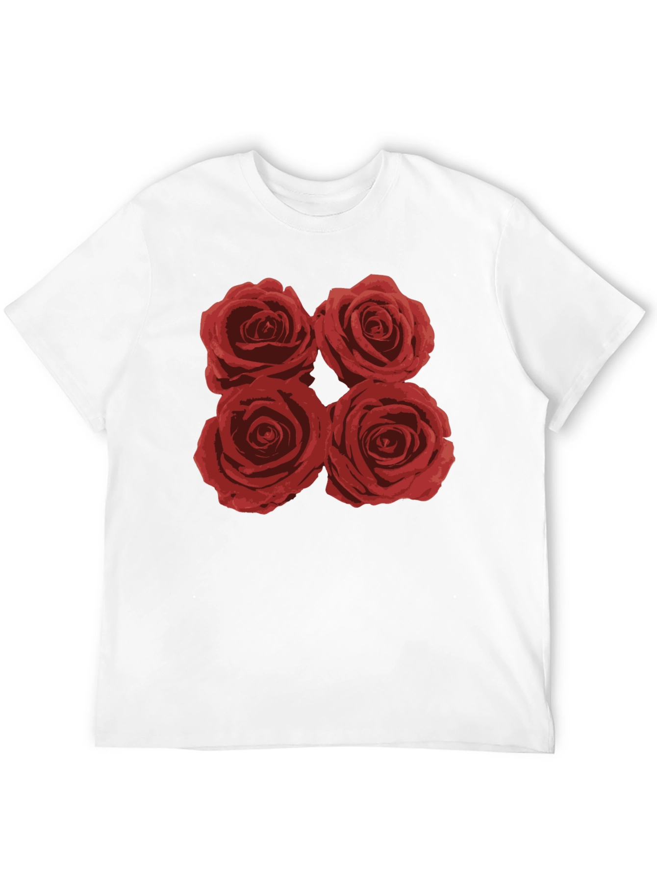 Floral Rose T-Shirt - Classic Black Cotton Tee
