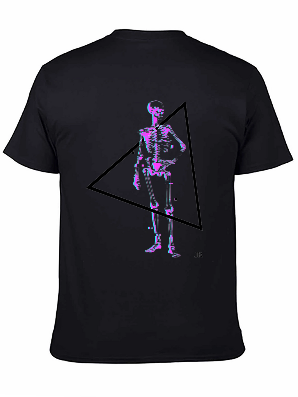 Skeleton in Triangle Black Graphic Tee
