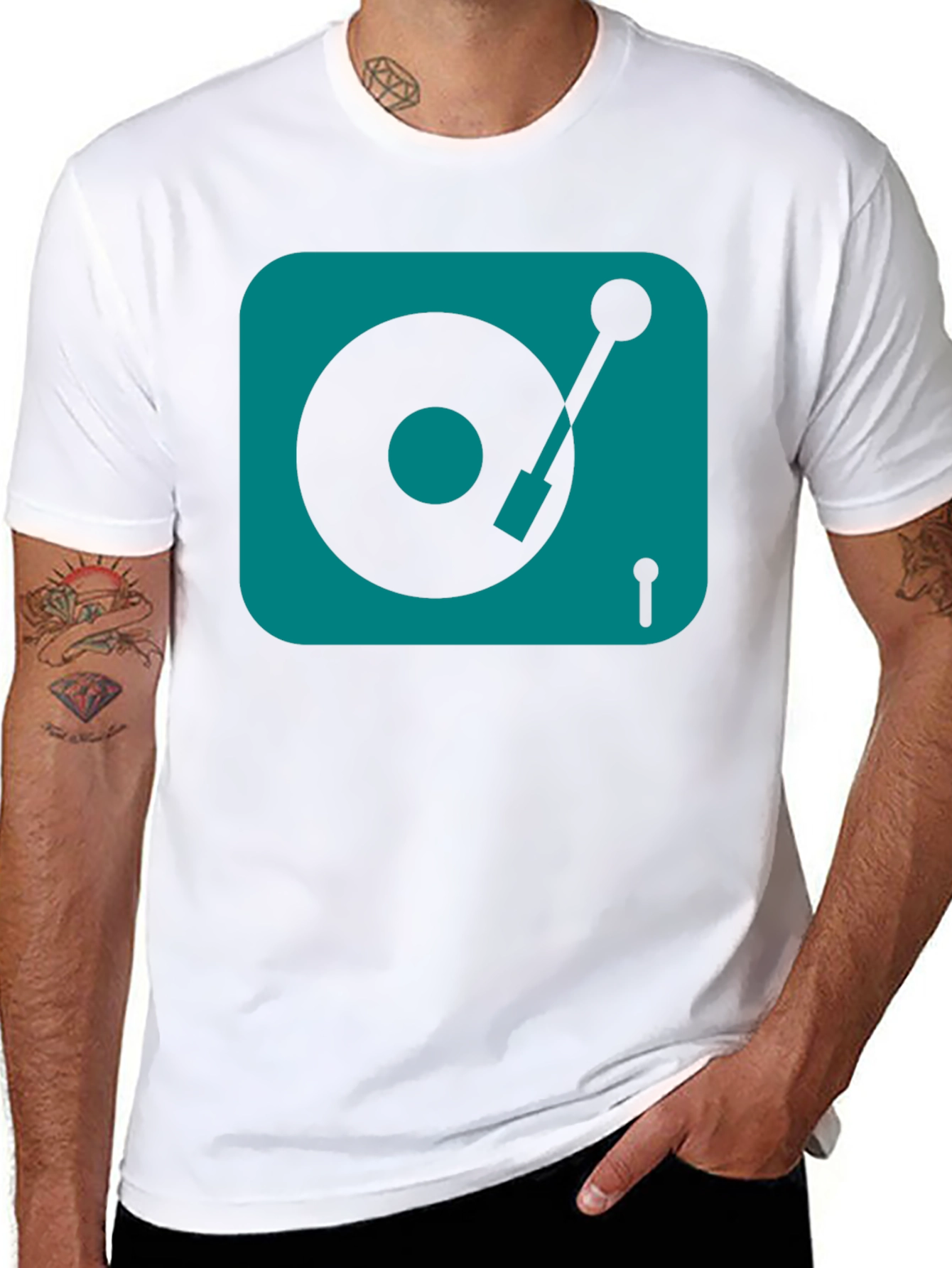 Turntable Graphic Tee - DJ Music Lover Shirt