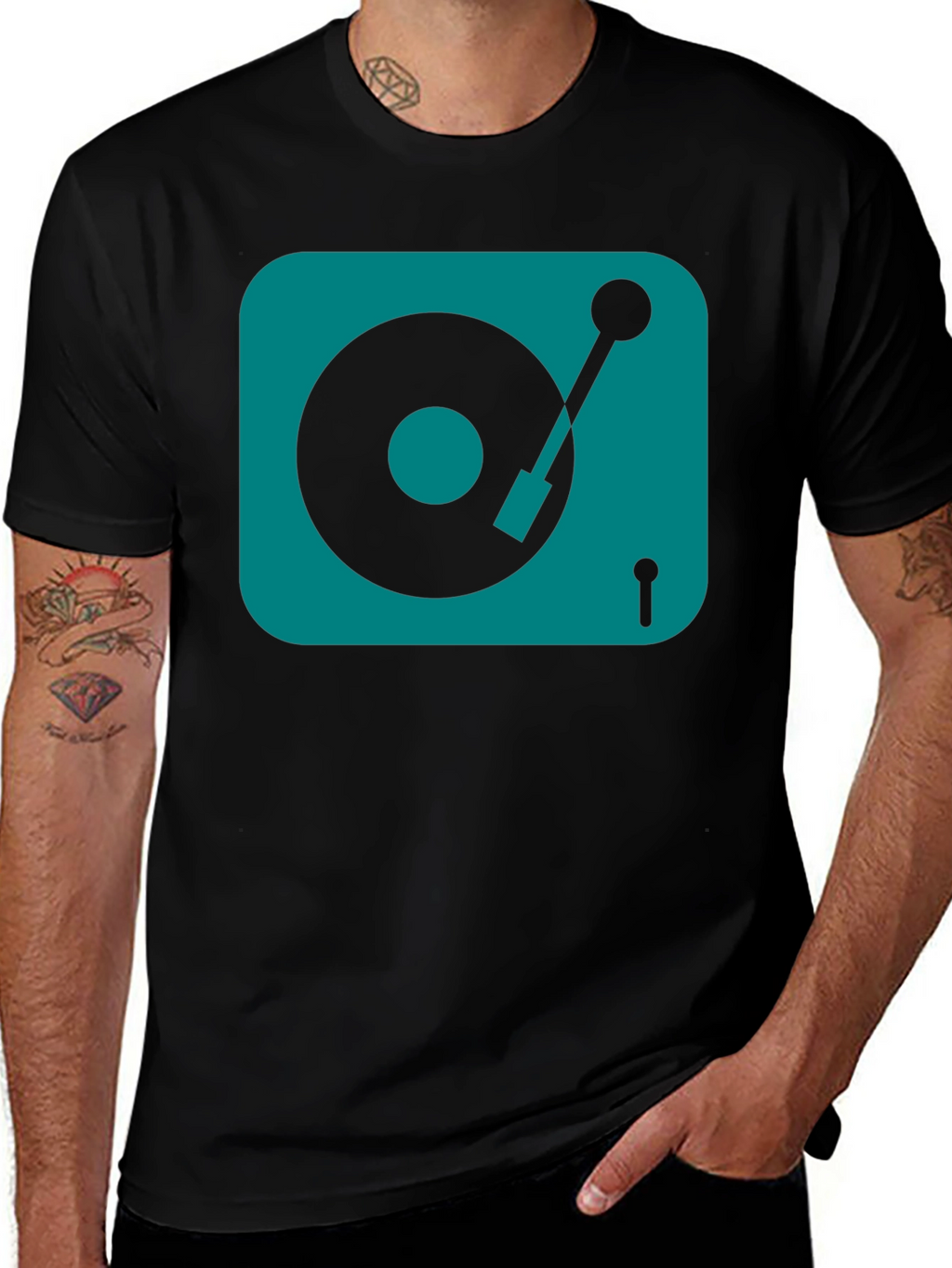 Turntable Graphic Tee - DJ Music Lover Shirt