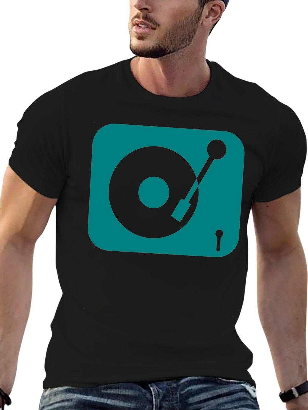 Turntable Graphic Tee - DJ Music Lover Shirt