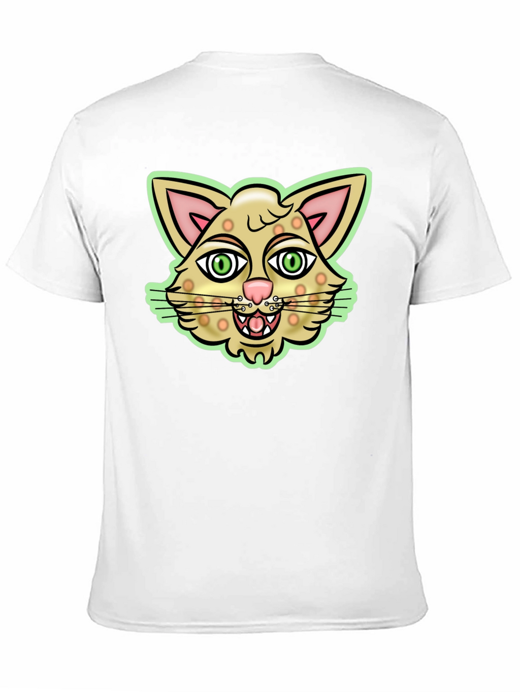 Cartoon Cat Graphic Black T-Shirt