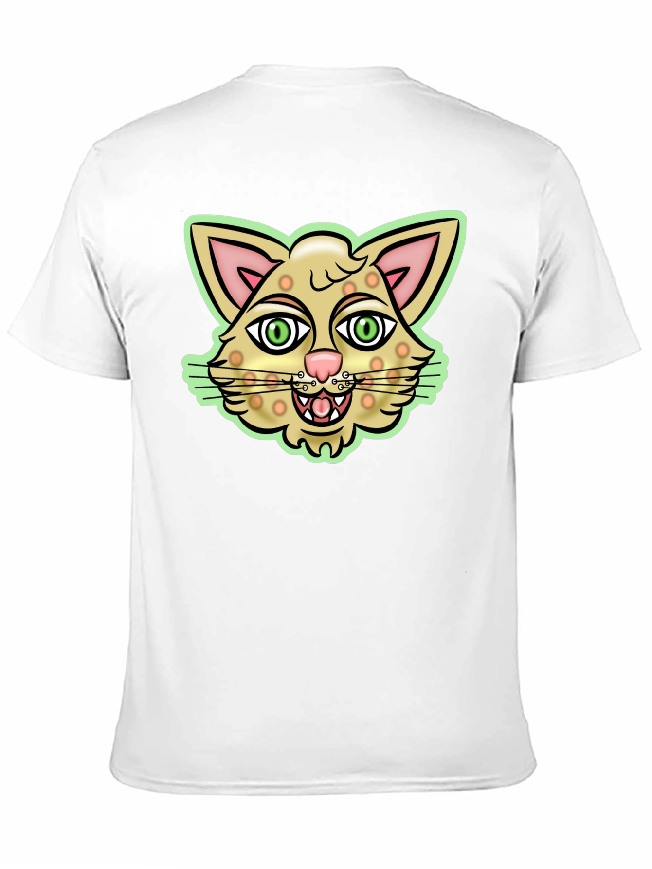 Cartoon Cat Graphic Black T-Shirt