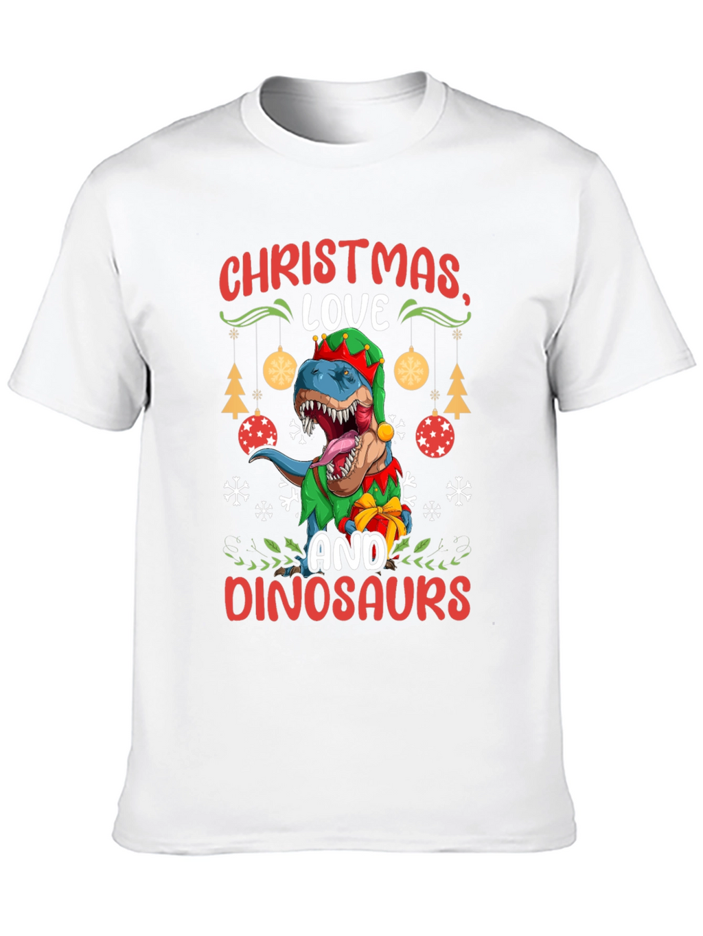 Christmas Love and Dinosaurs T-Shirt