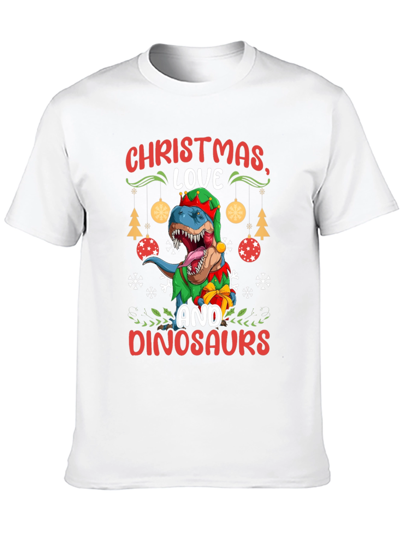 Christmas Love and Dinosaurs T-Shirt