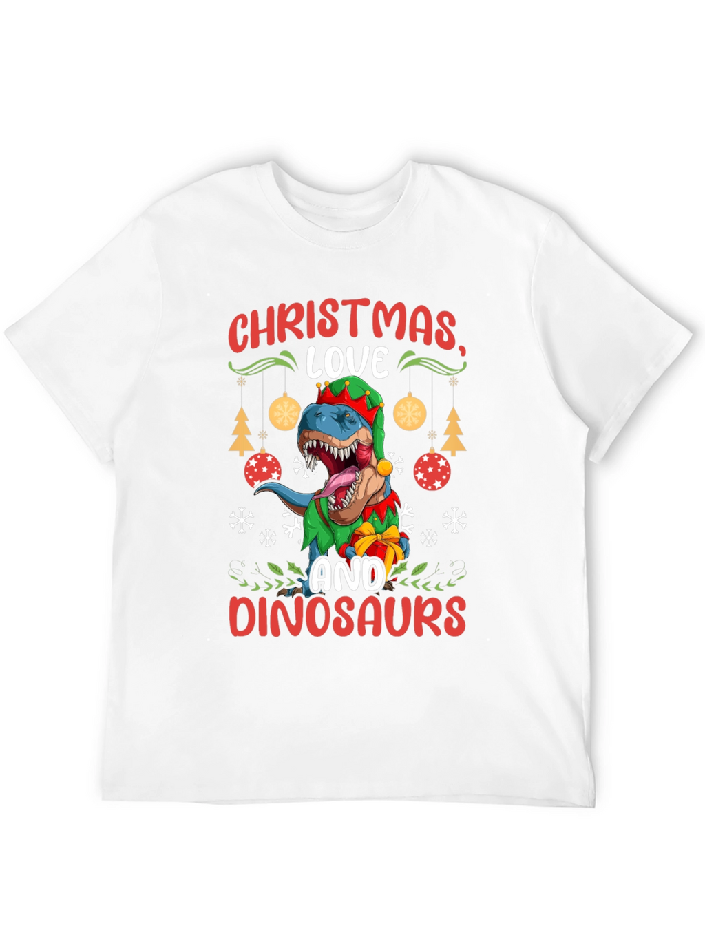 Christmas Love and Dinosaurs T-Shirt