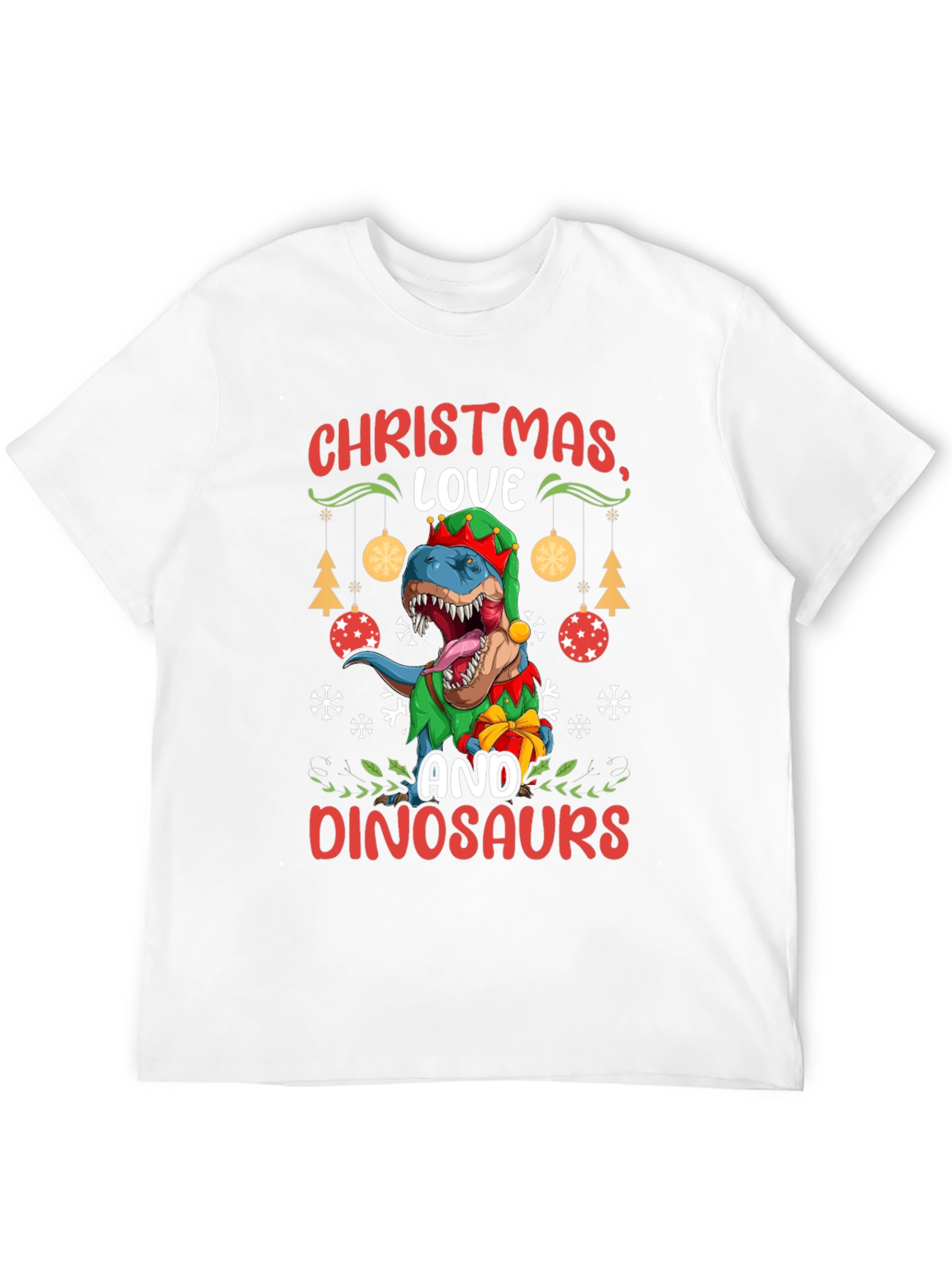Christmas Love and Dinosaurs T-Shirt