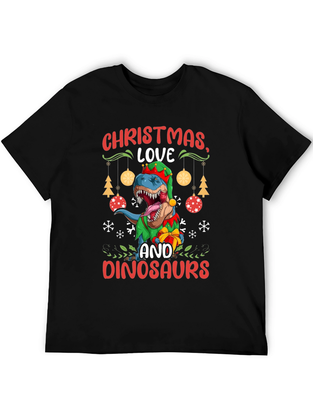Christmas Love and Dinosaurs T-Shirt