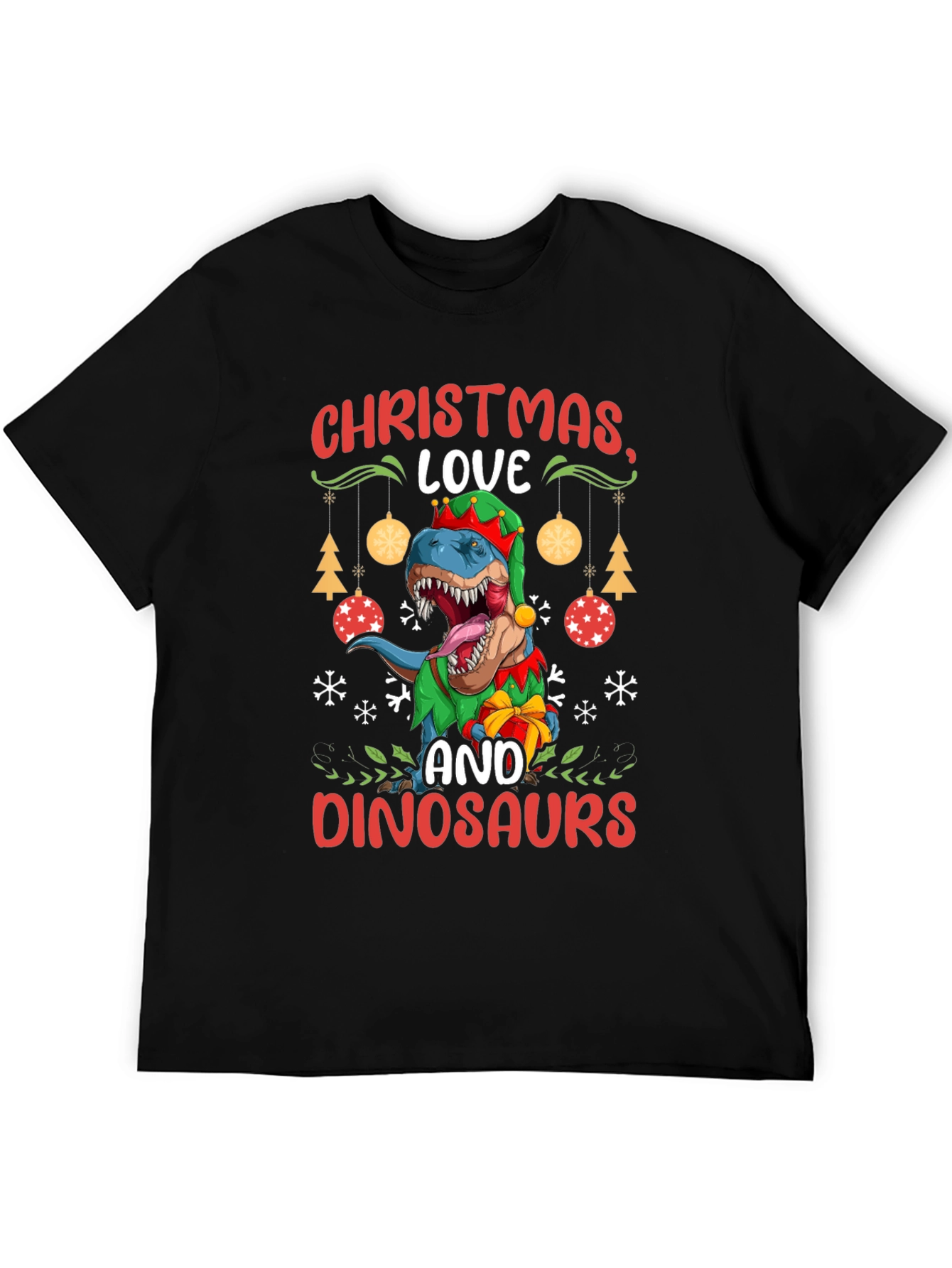Christmas Love and Dinosaurs T-Shirt