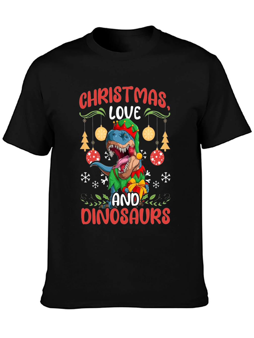 Christmas Love and Dinosaurs T-Shirt