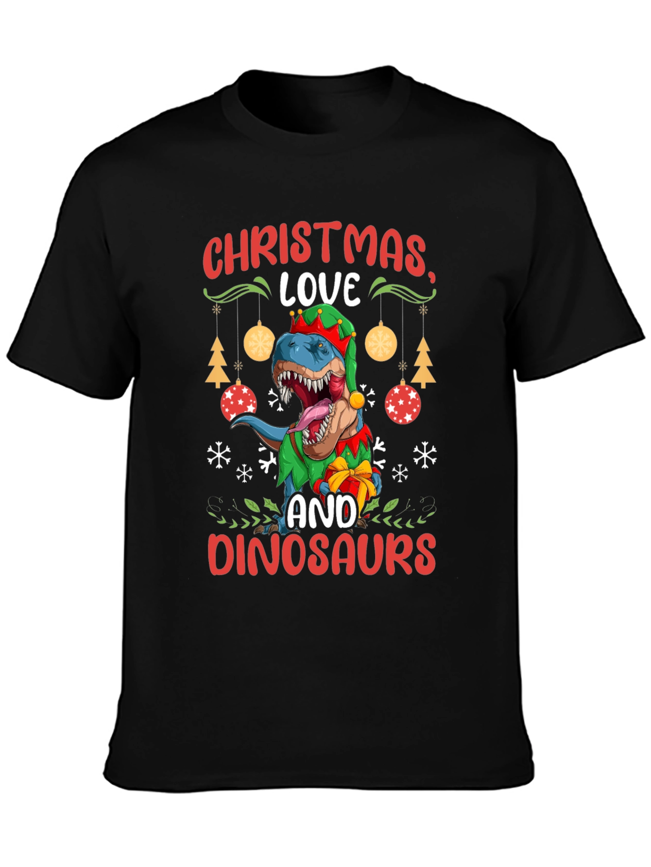 Christmas Love and Dinosaurs T-Shirt