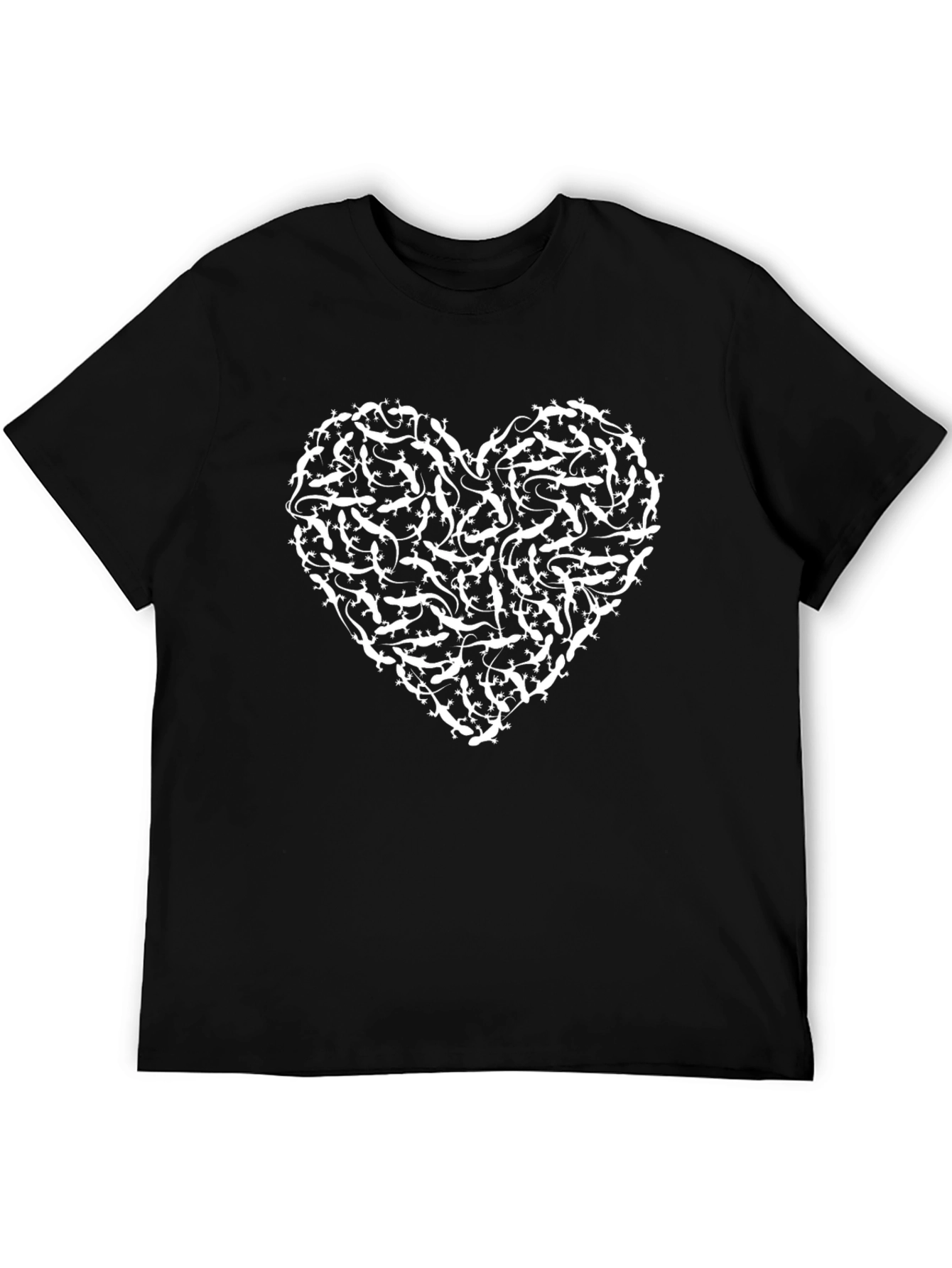 Lizard Heart Graphic Black T-Shirt - Unique Reptile Lover Gift