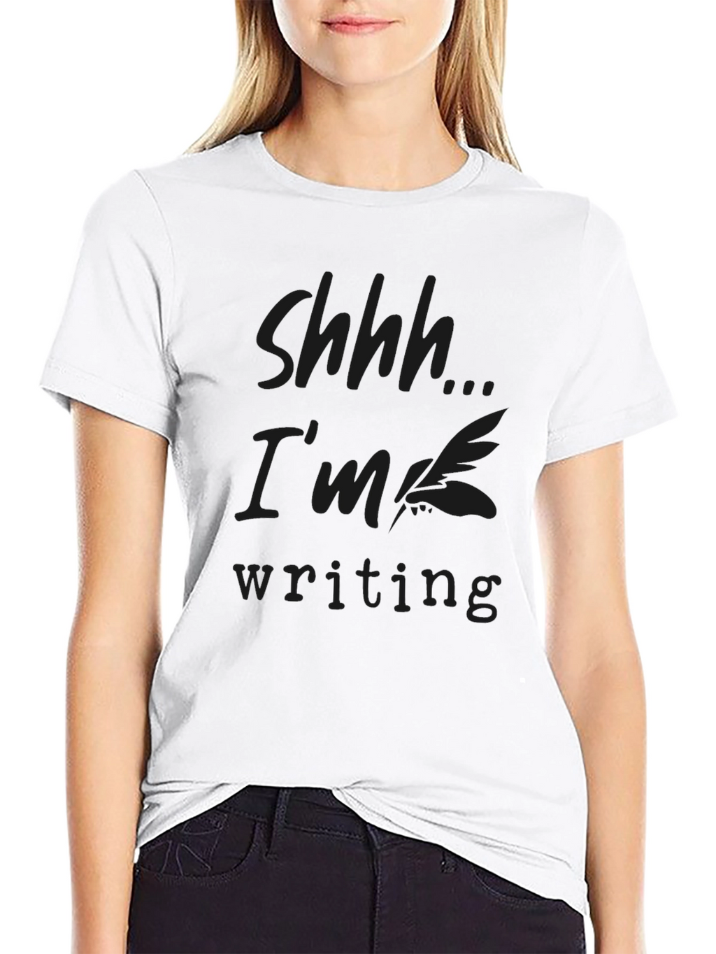 Shhh Im Writing Black T-Shirt