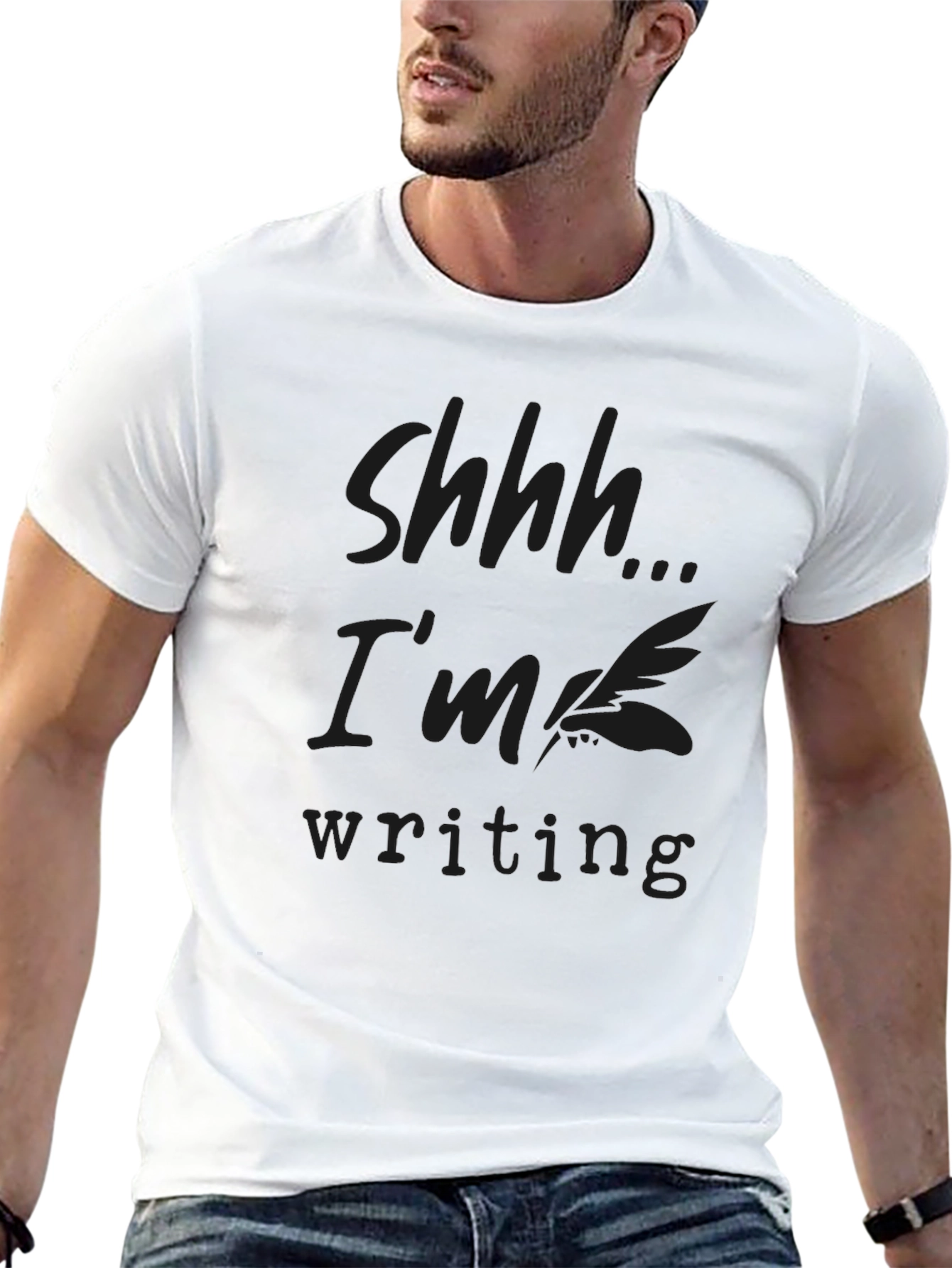 Shhh Im Writing Black T-Shirt