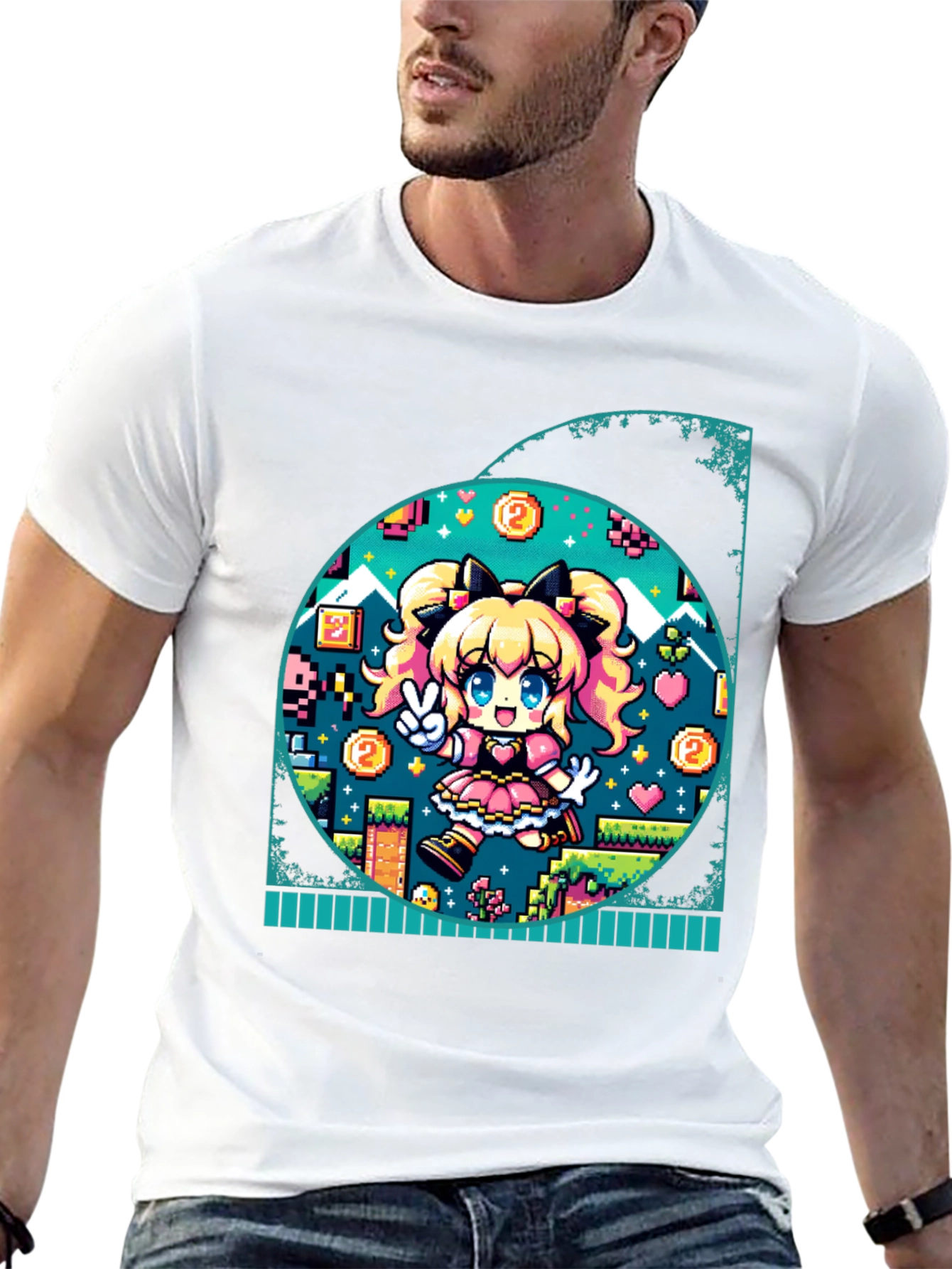 Pixel Game Girl Graphic Tee
