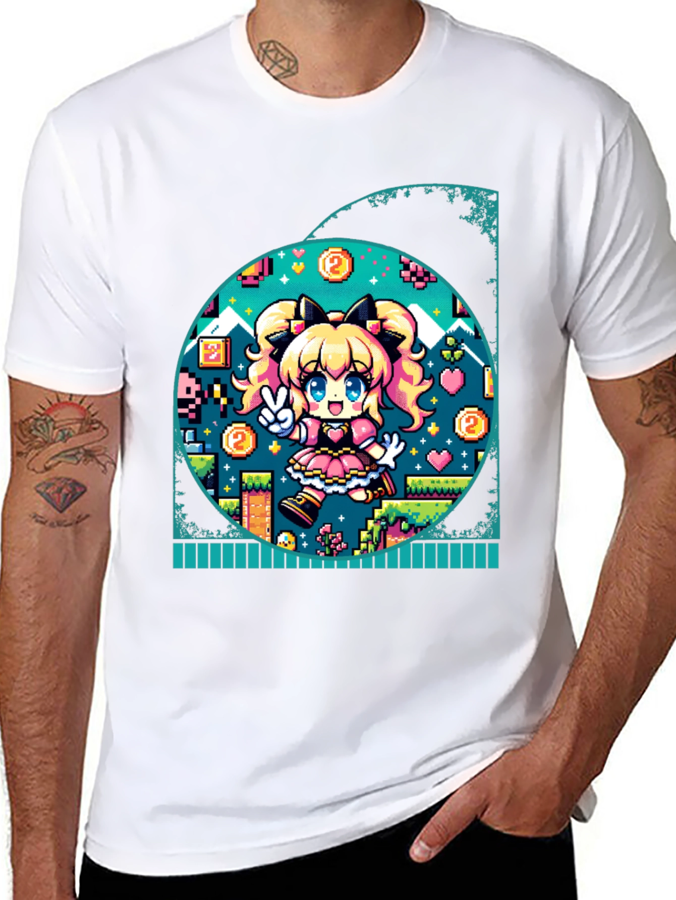 Pixel Game Girl Graphic Tee