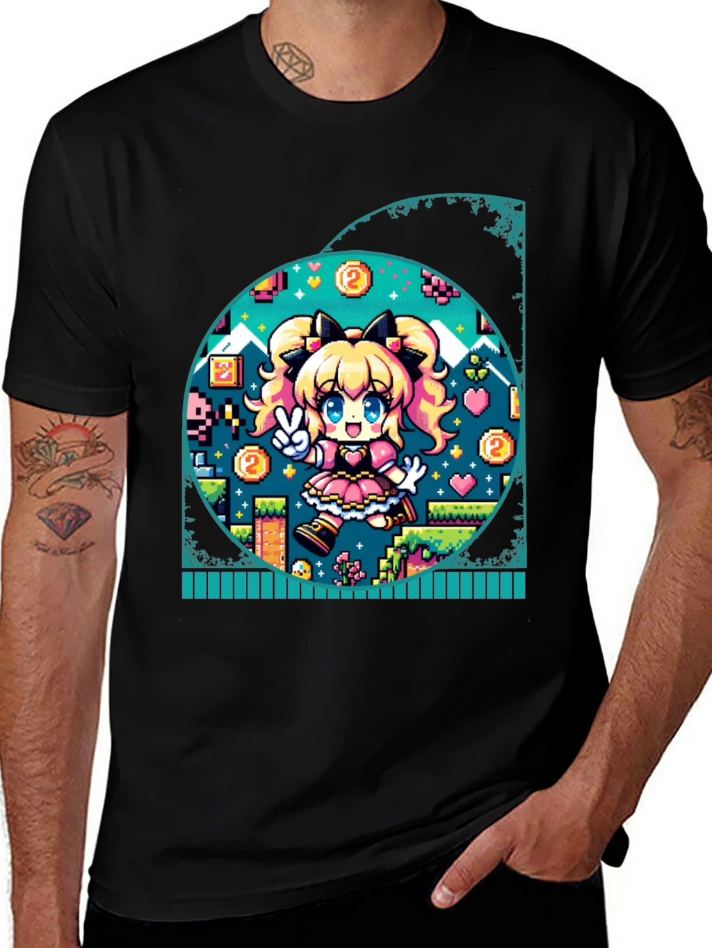 Pixel Game Girl Graphic Tee