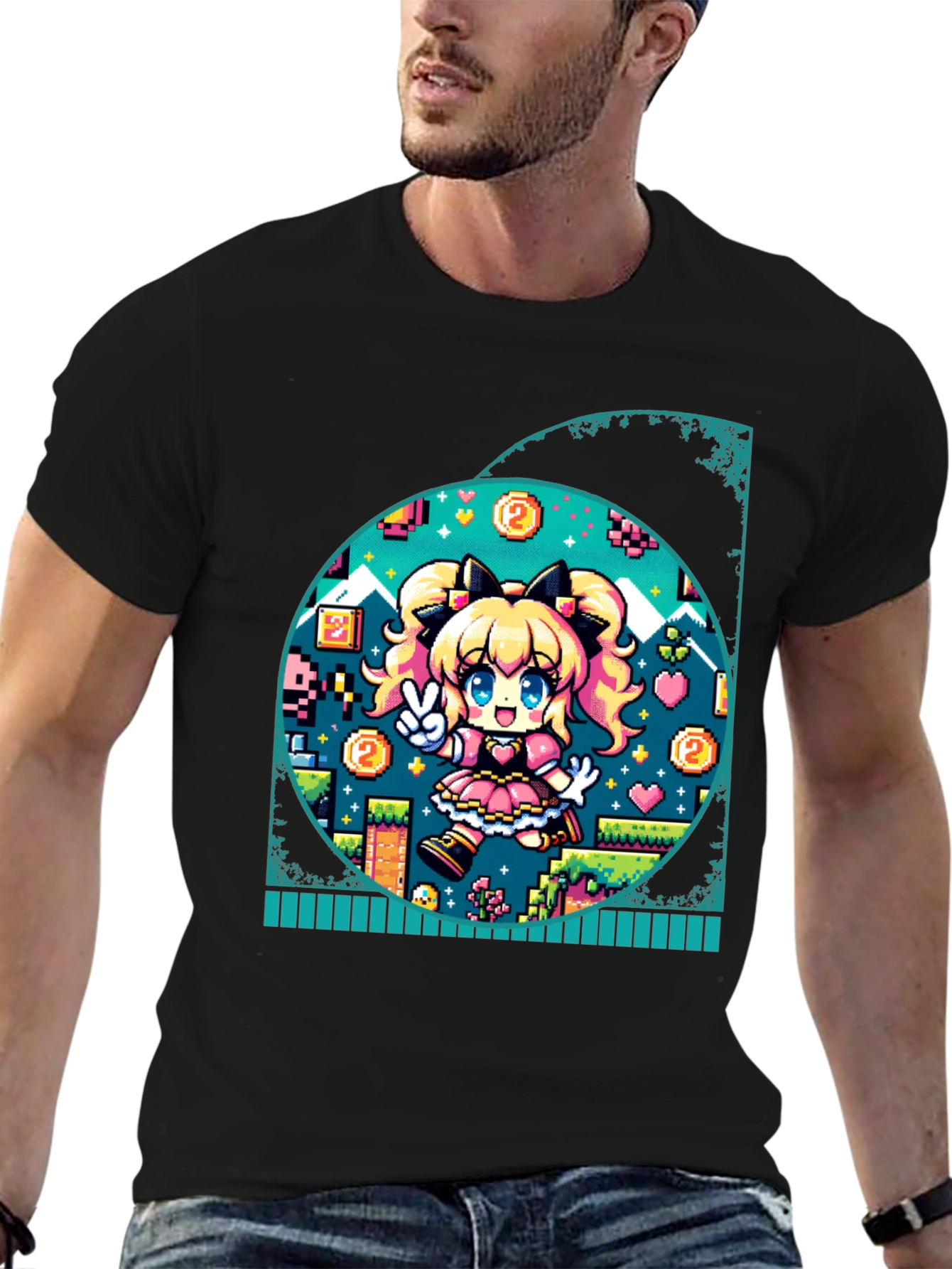 Pixel Game Girl Graphic Tee