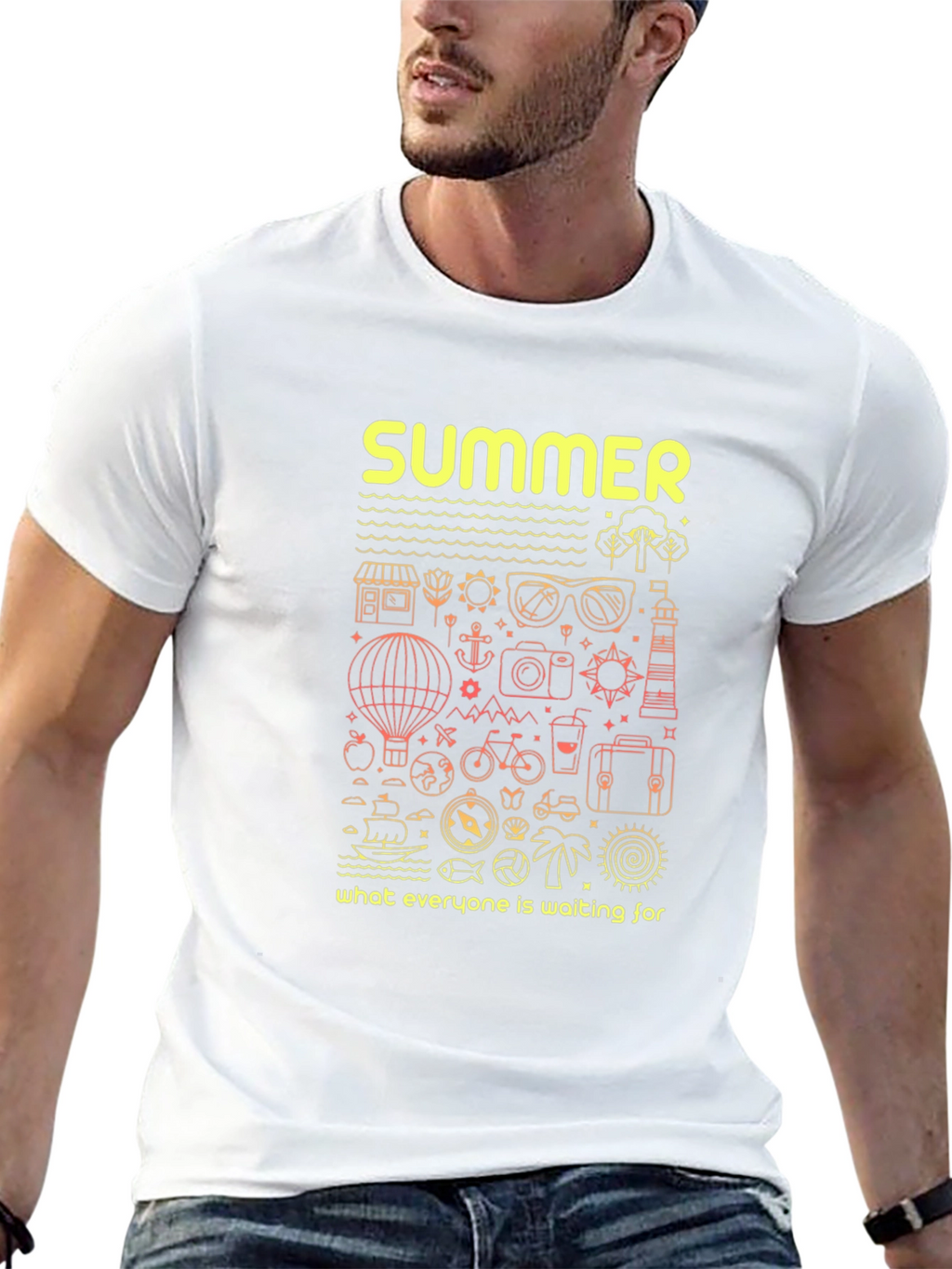Summer Vacation Graphic Tee - Black