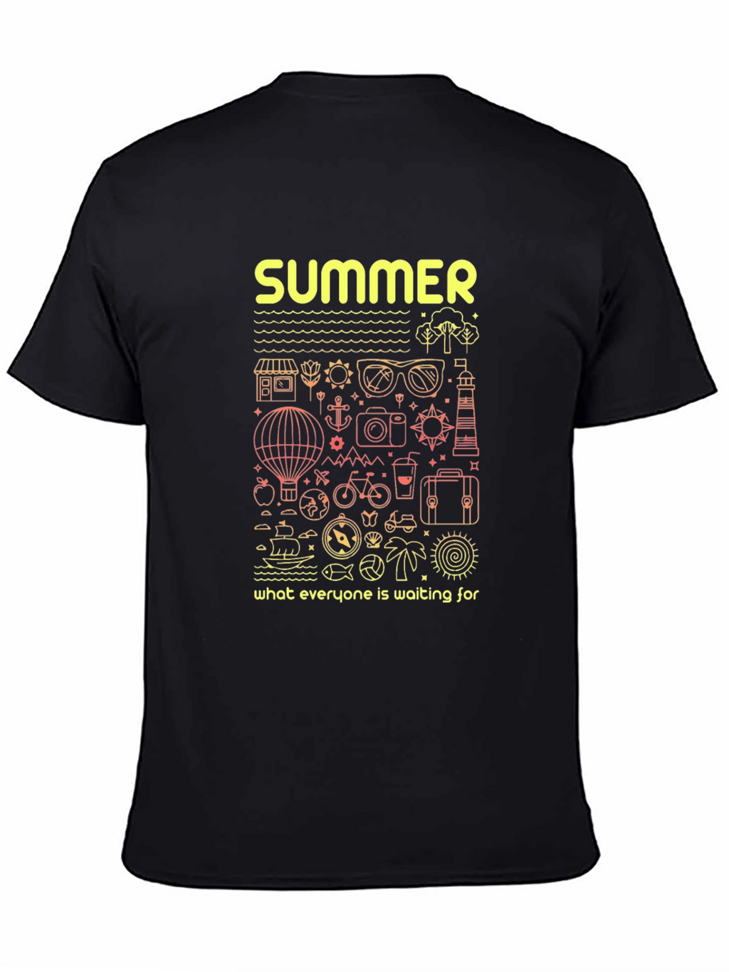 Summer Vacation Graphic Tee - Black