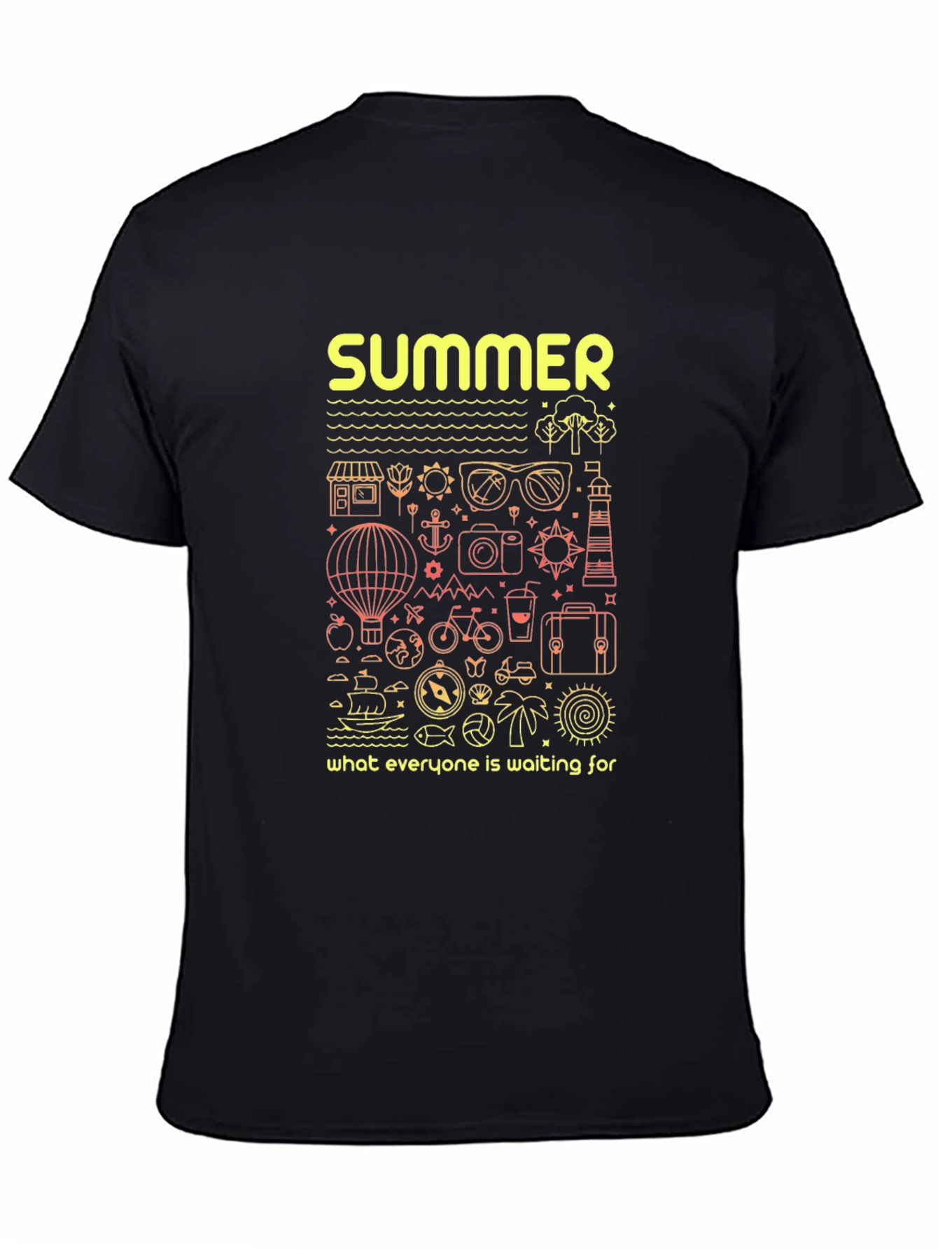 Summer Vacation Graphic Tee - Black