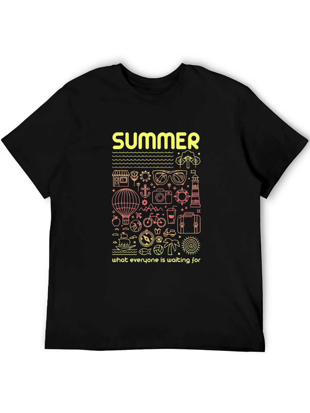 Summer Vacation Graphic Tee - Black