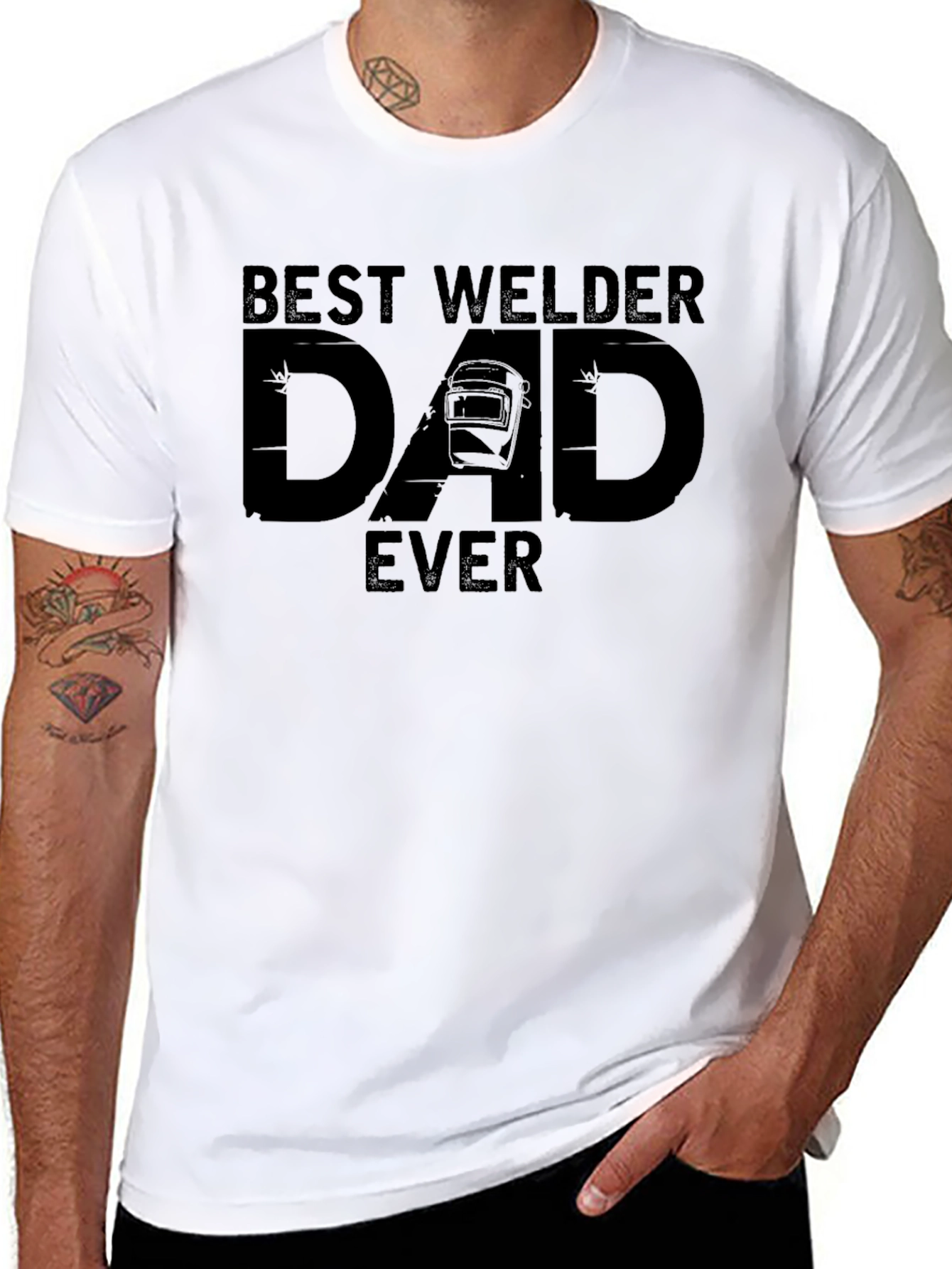 Best Welder Dad Ever Black T-Shirt