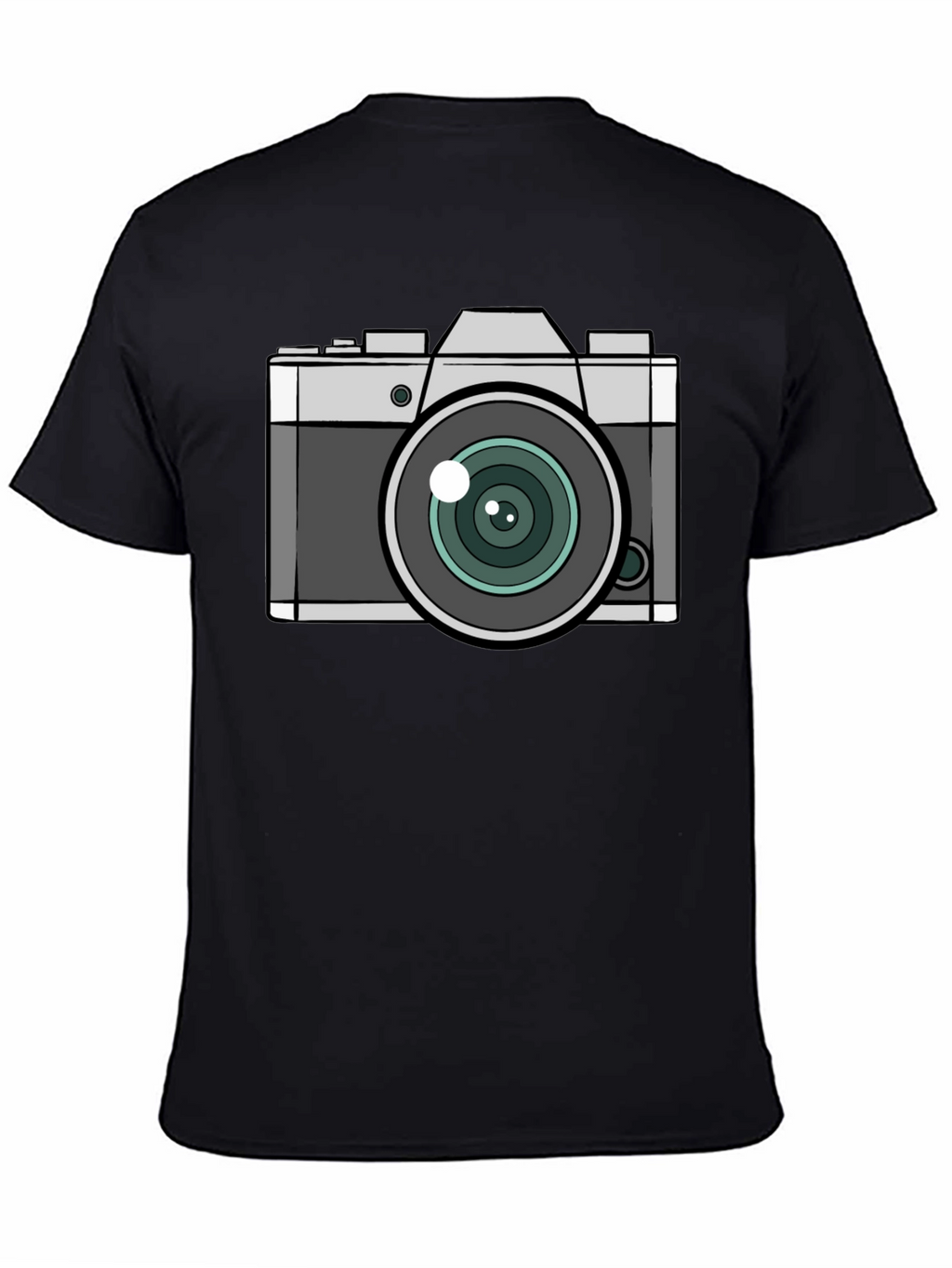 Camera Graphic T-Shirt - Black Crew Neck Tee
