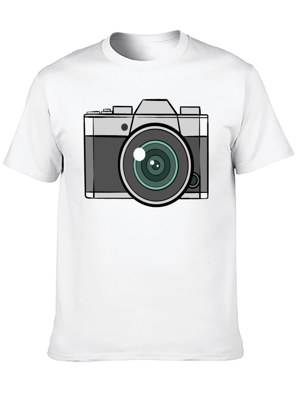 Camera Graphic T-Shirt - Black Crew Neck Tee