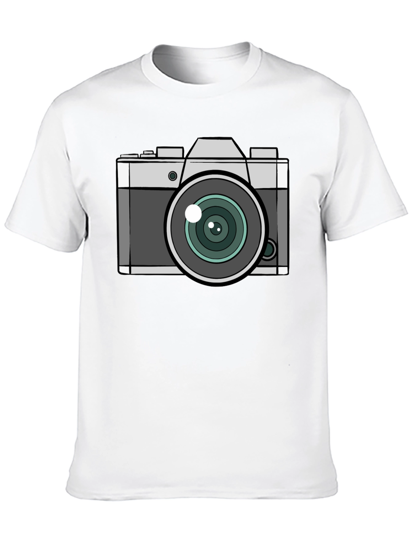 Camera Graphic T-Shirt - Black Crew Neck Tee