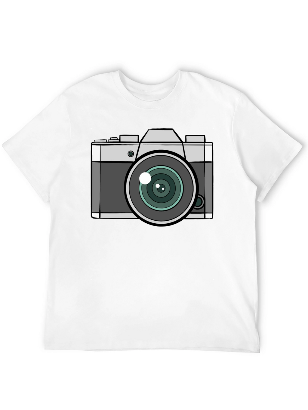 Camera Graphic T-Shirt - Black Crew Neck Tee