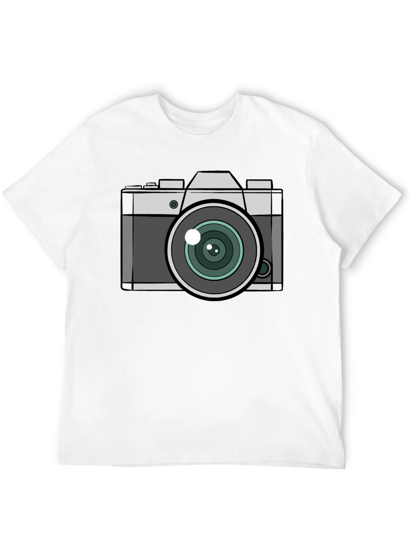 Camera Graphic T-Shirt - Black Crew Neck Tee