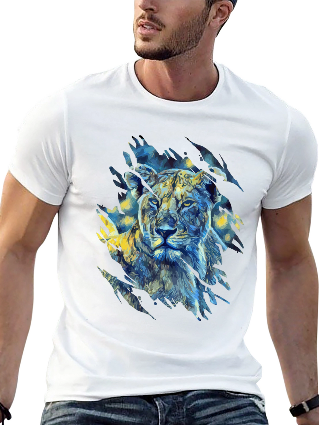 Lion Art Graphic Print T-Shirt