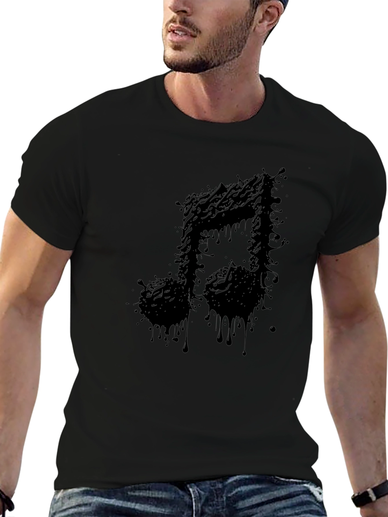 Musical Note Black Graphic Tee - Stylish Unisex Shirt