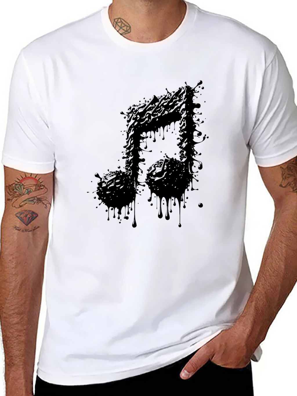 Musical Note Black Graphic Tee - Stylish Unisex Shirt