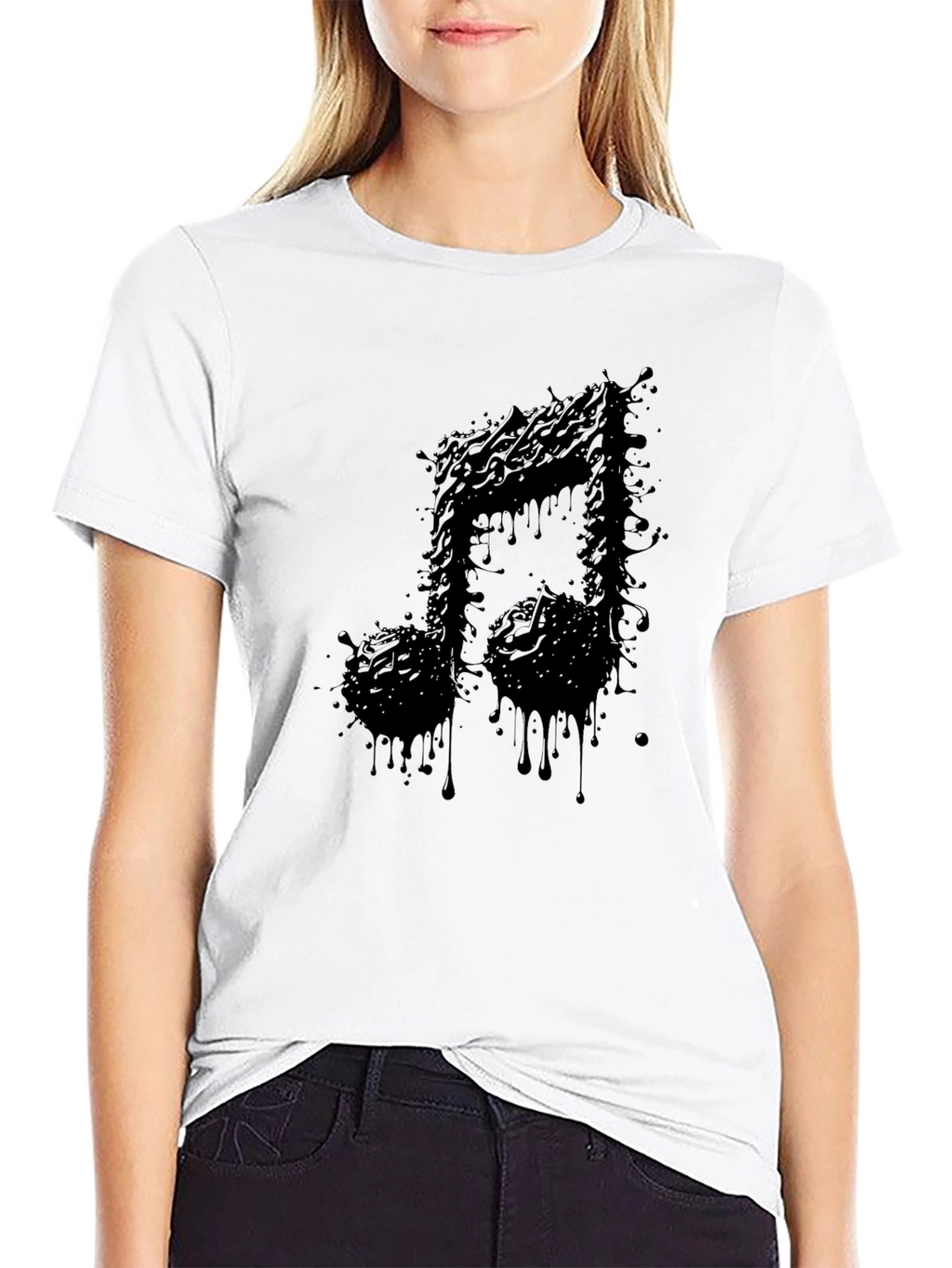 Musical Note Black Graphic Tee - Stylish Unisex Shirt