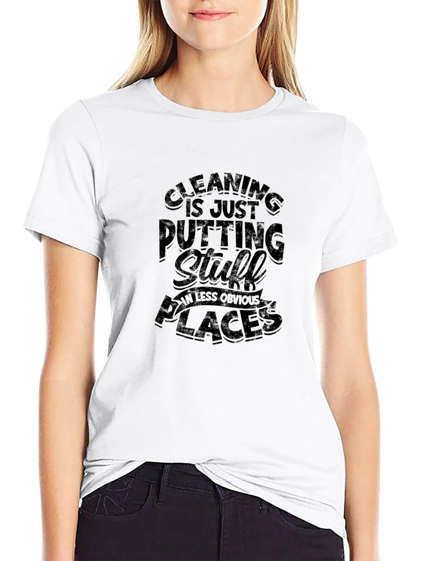 Humorous Cleaning T-Shirt for Men - Black