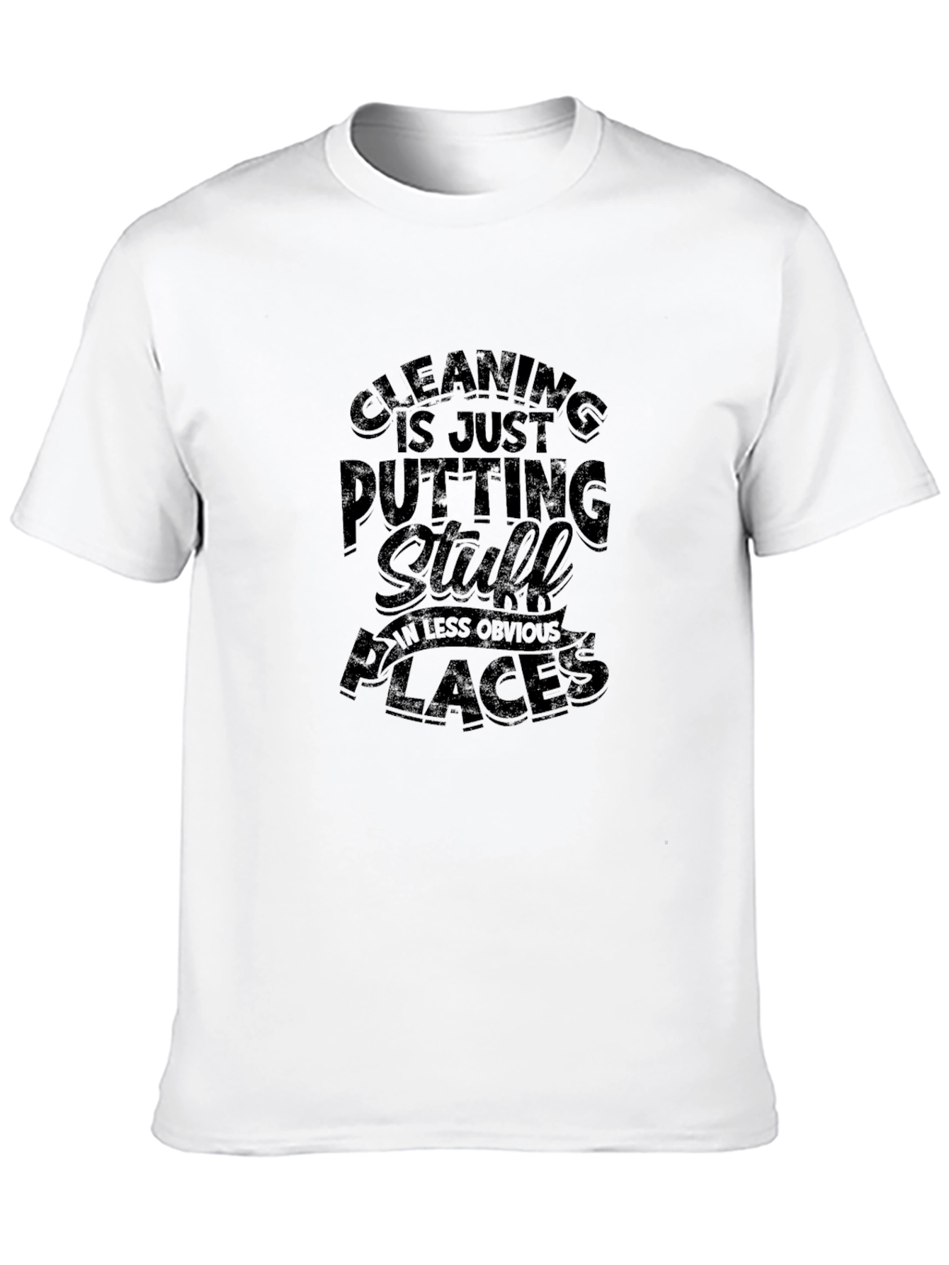 Humorous Cleaning T-Shirt for Men - Black