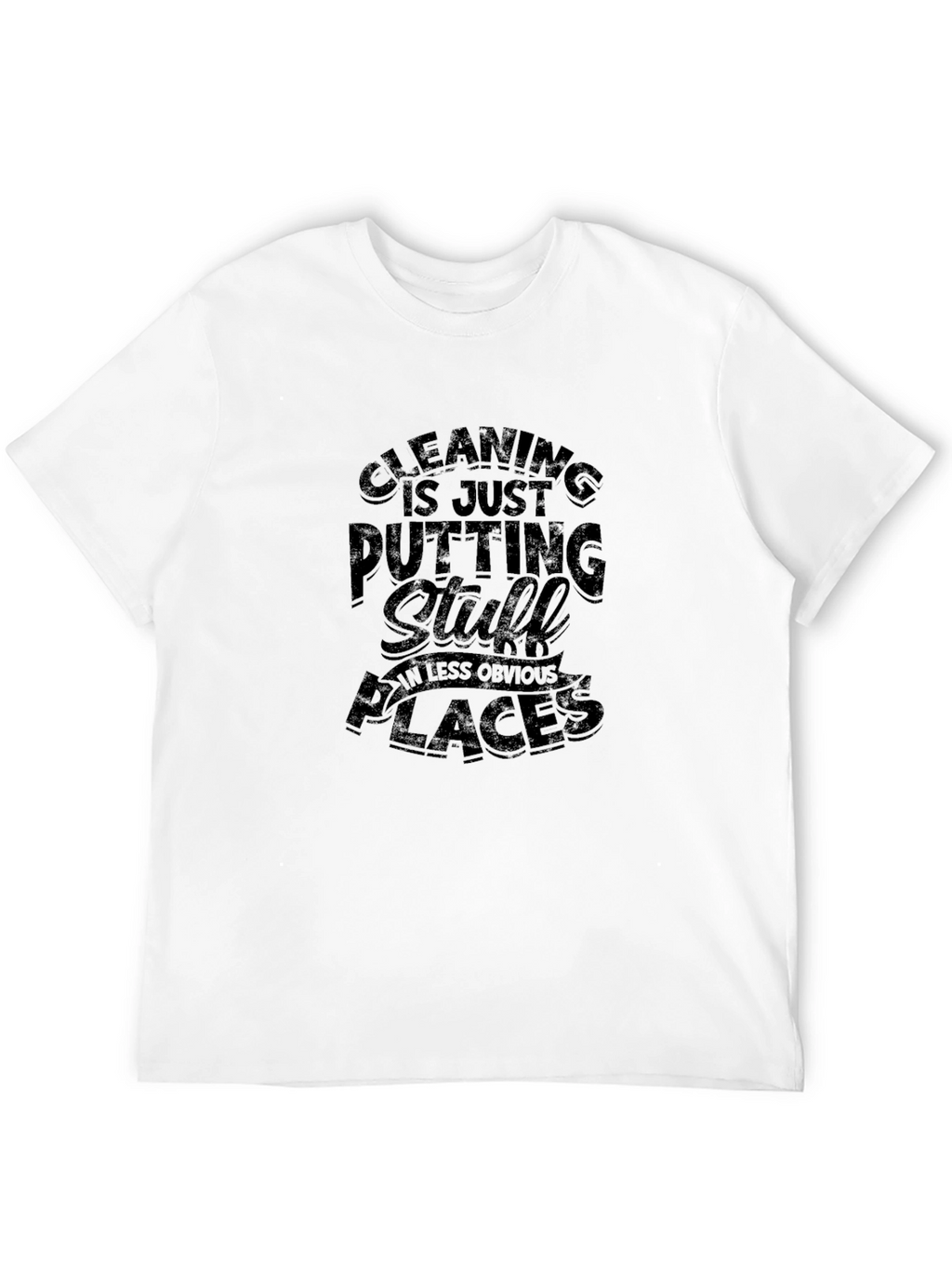 Humorous Cleaning T-Shirt for Men - Black