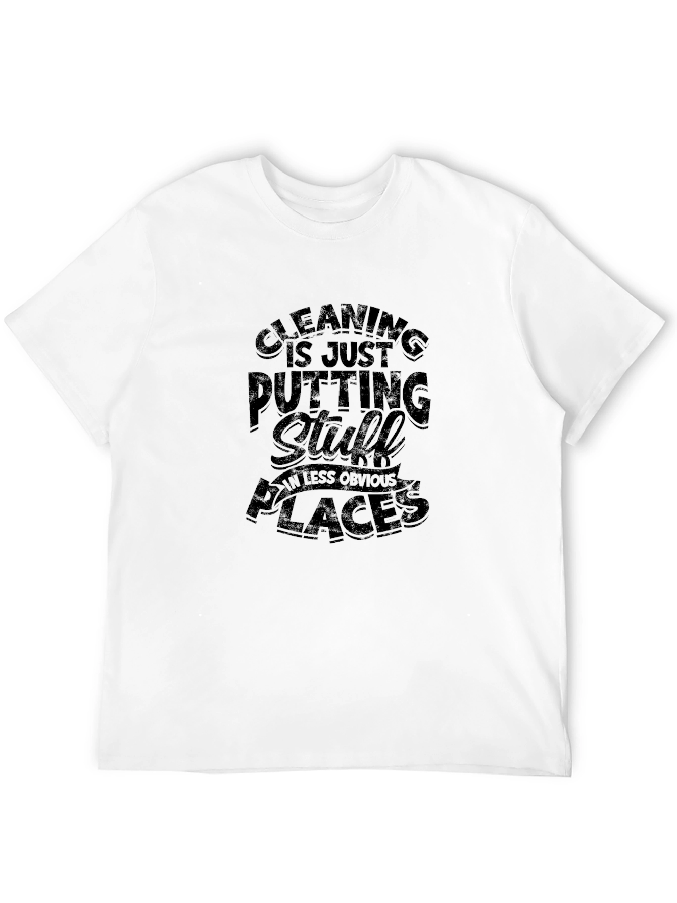 Humorous Cleaning T-Shirt for Men - Black